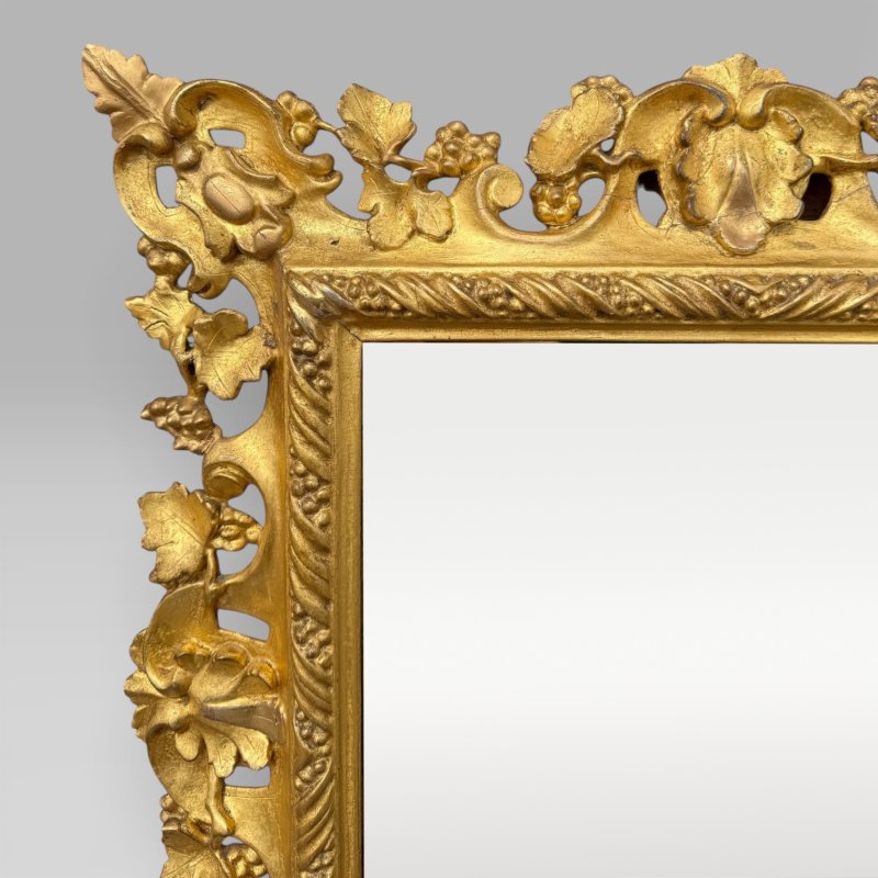 Antique Victorian Ornate & Floral Carved Small Giltwood Rectangular Wall Mirror - Image 10